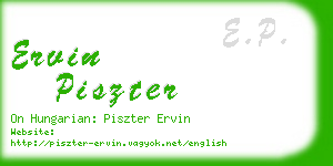 ervin piszter business card